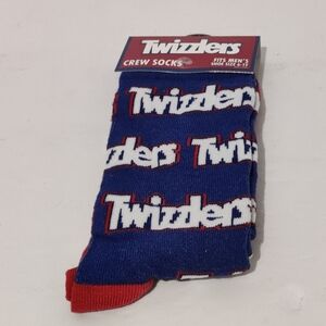 Twizzlers Candy Men's Odd Sox Crew Socks 1 Pair Shoe Size 6-12 Novelty NEW